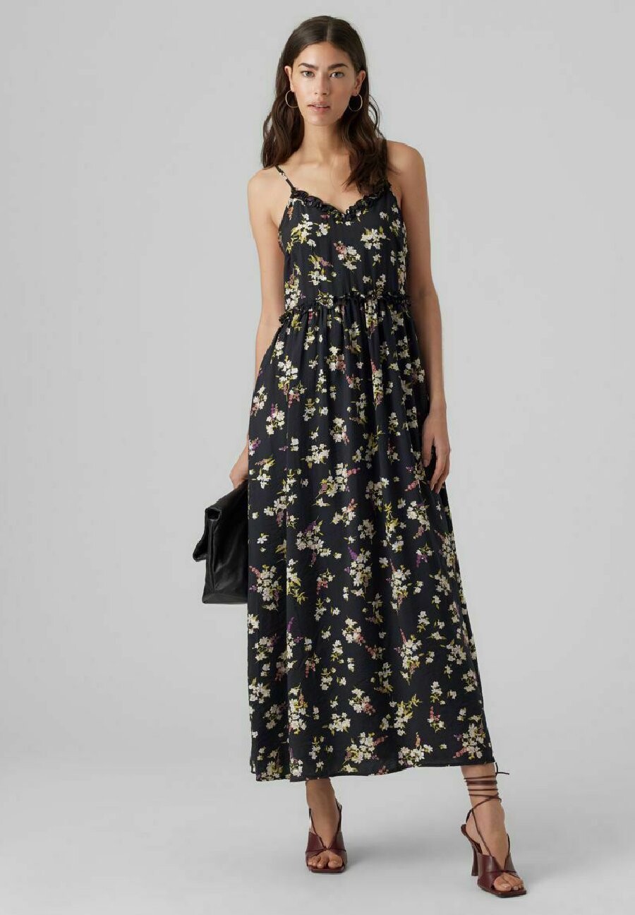 

Длинное платье Vero Moda, черный меланж