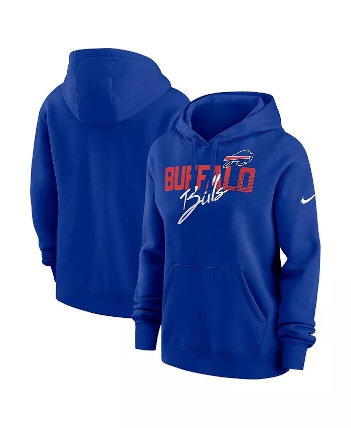 

Женский флисовый пуловер с капюшоном Royal Buffalo Bills Wordmark Club Nike, синий