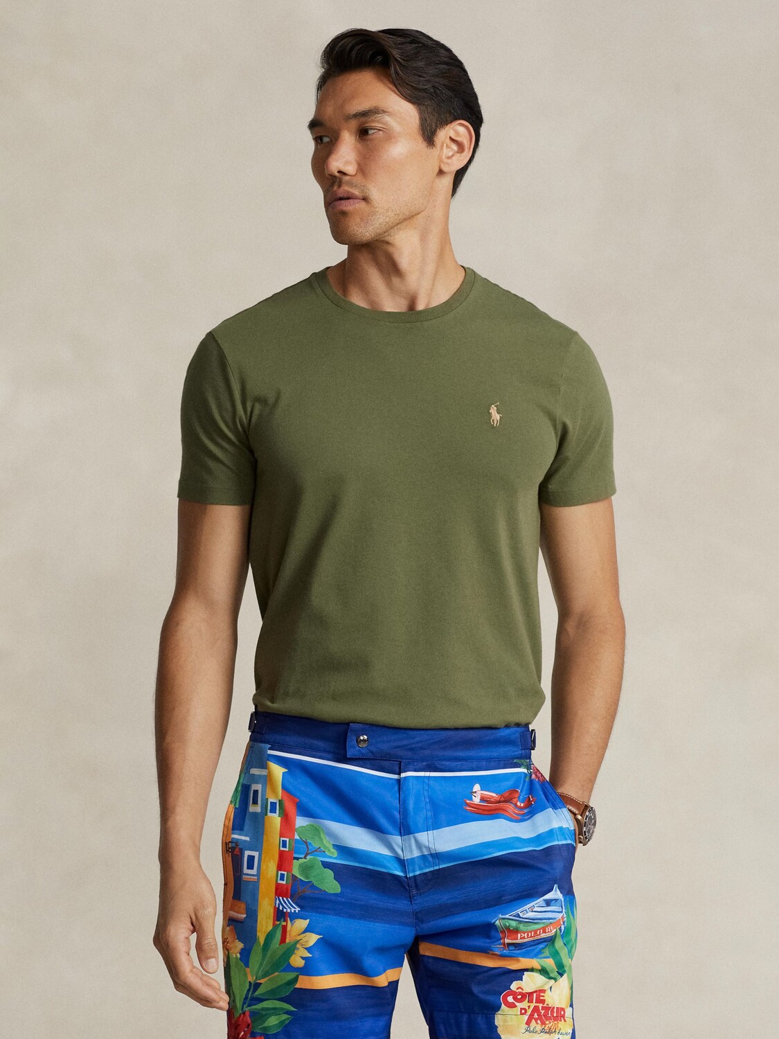 

Футболка Polo Custom Slim Fit Ralph Lauren, зеленый
