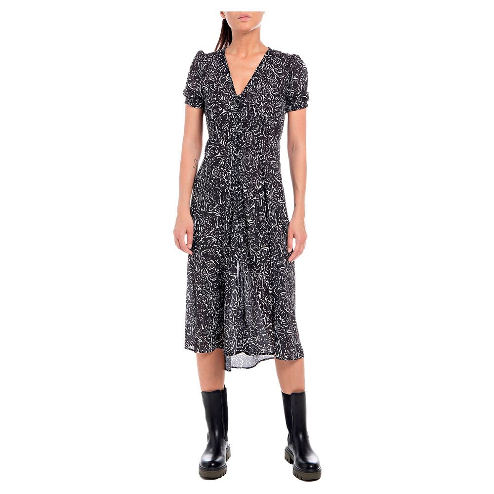 

Платье миди Replay W9609.000.73968 Short Sleeve, черный