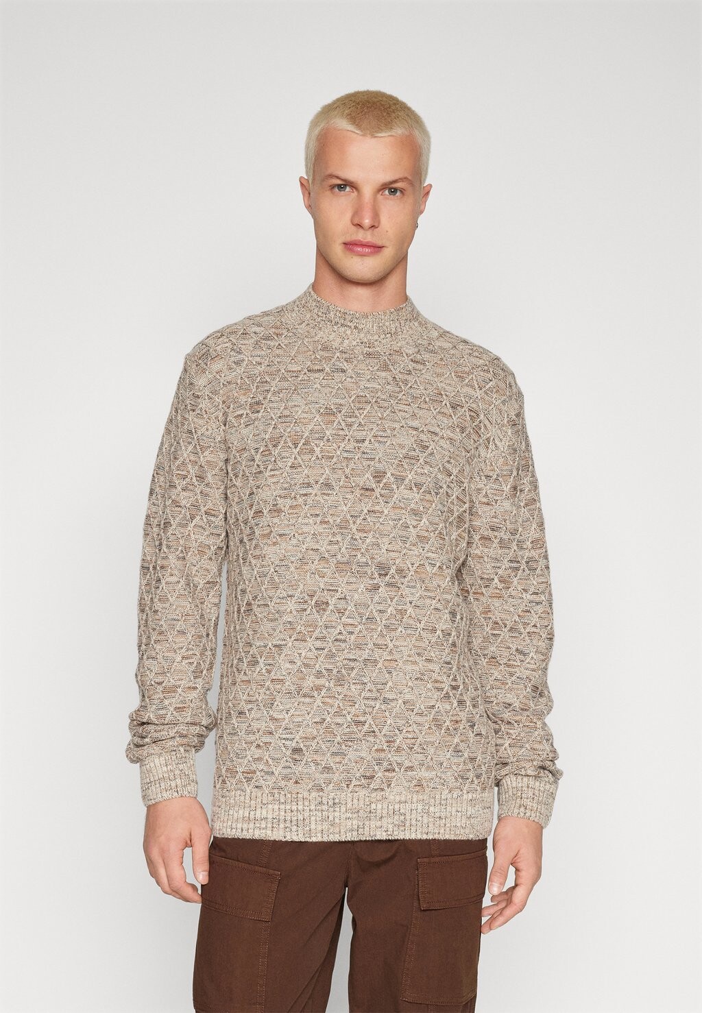 

Свитер CCZIGGI MOCK NECK LN Jack & Jones, овсяные детали/меланж
