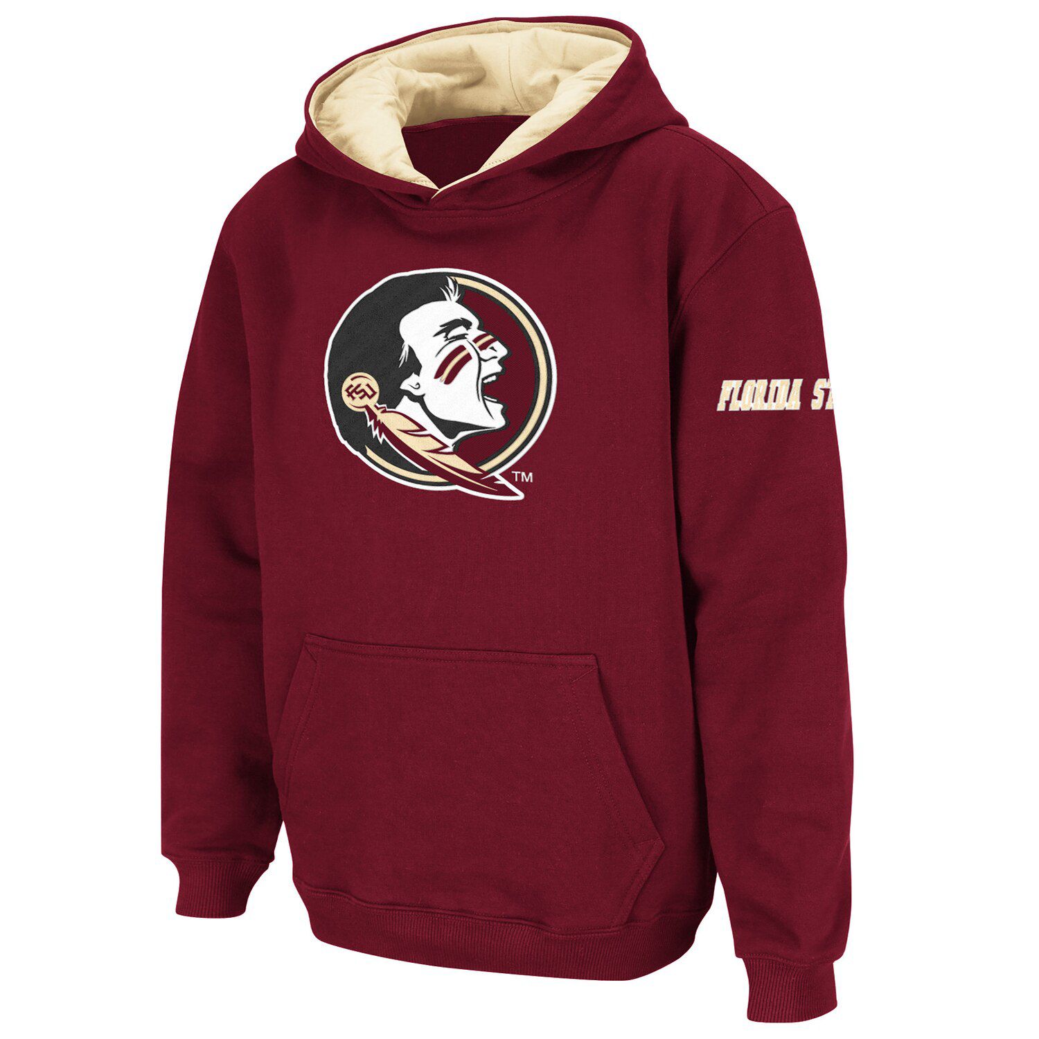 

Пуловер с капюшоном и большим логотипом Youth Stadium Athletic Garnet Florida State Seminoles Unbranded