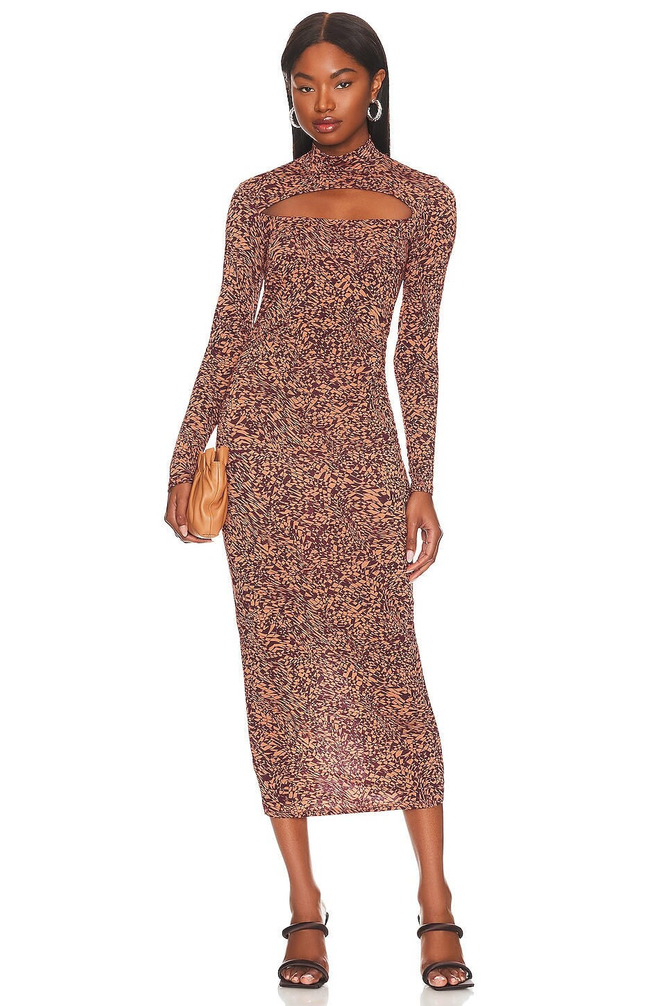 

Платье миди ASTR the Label Leighton, цвет Eggplant & Nude Combo