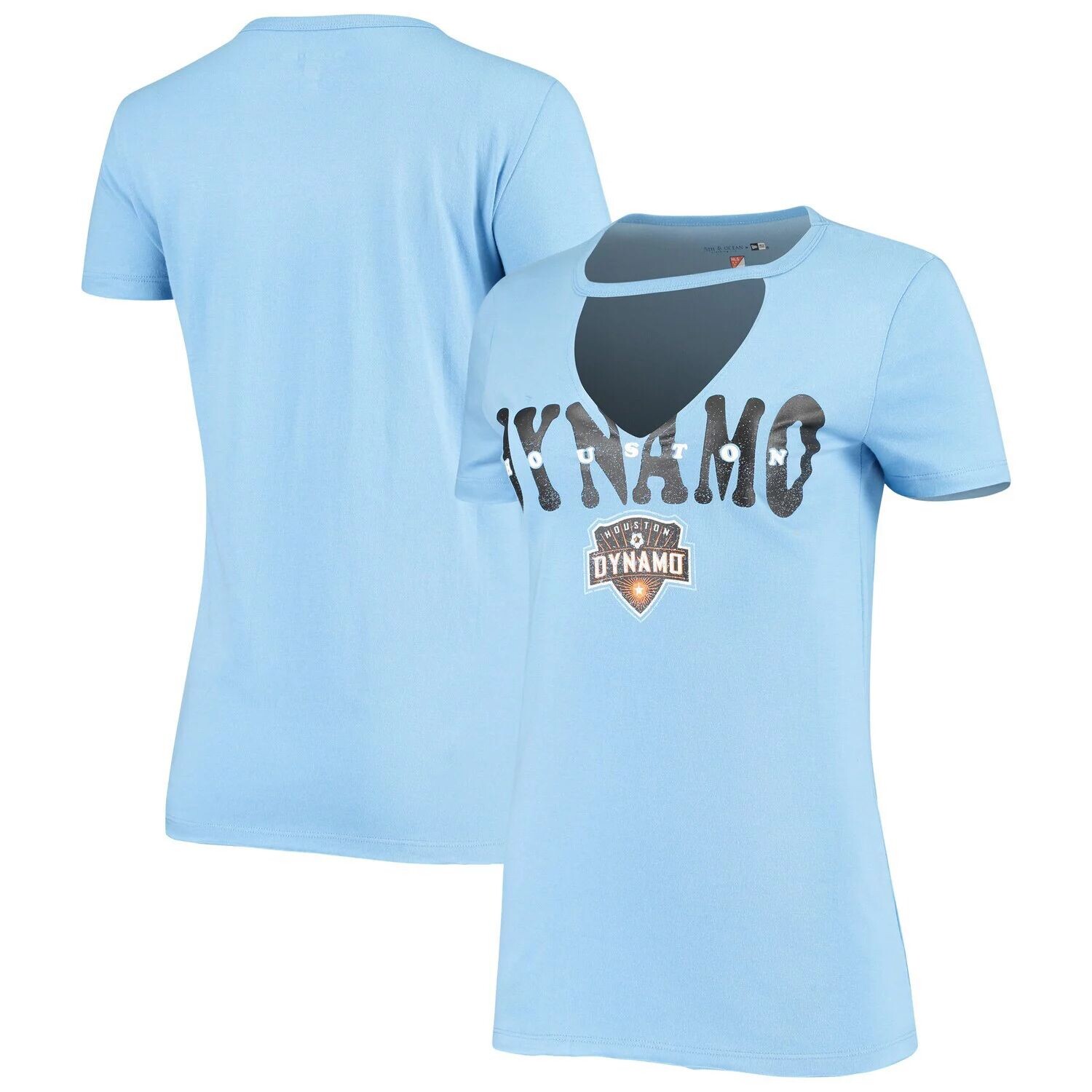

Женская футболка 5th & Ocean by New Era Blue Houston Dynamo FC Athletic Baby Jersey с v-образным вырезом New Era