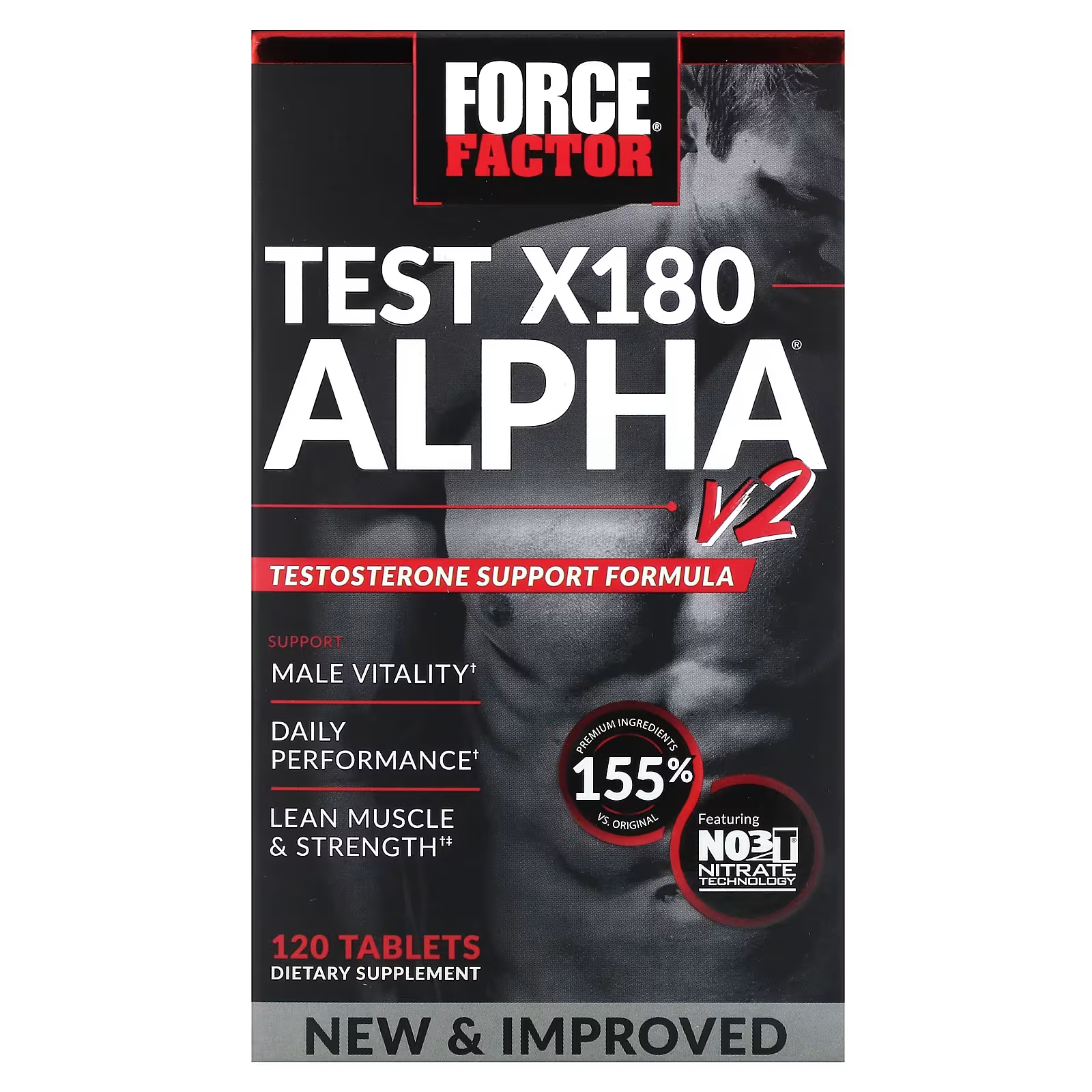 Тест на фактор силы X180 Alpha V2, 120 таблеток Force Factor