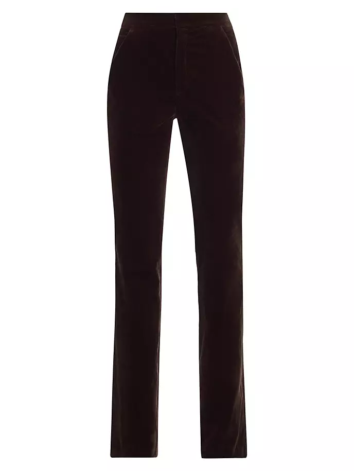 Sophie Бархатные брюки узкого прямого кроя A.L.C., цвет chocolate plum