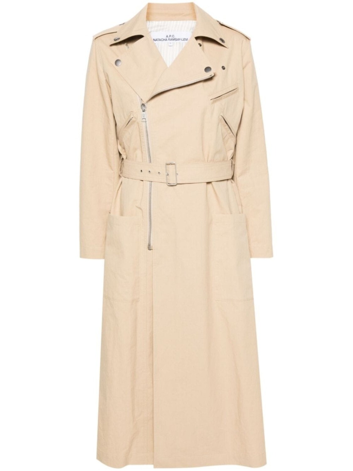 

A.P.C. тренч длины макси, нейтральный цвет