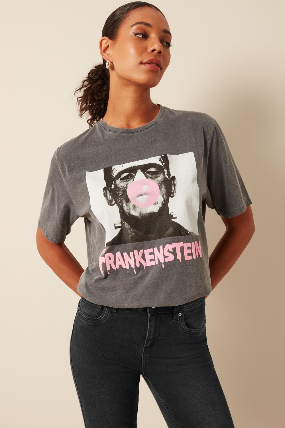 

Футболка Licensed Frankenstein Halloween с принтом Next, серый