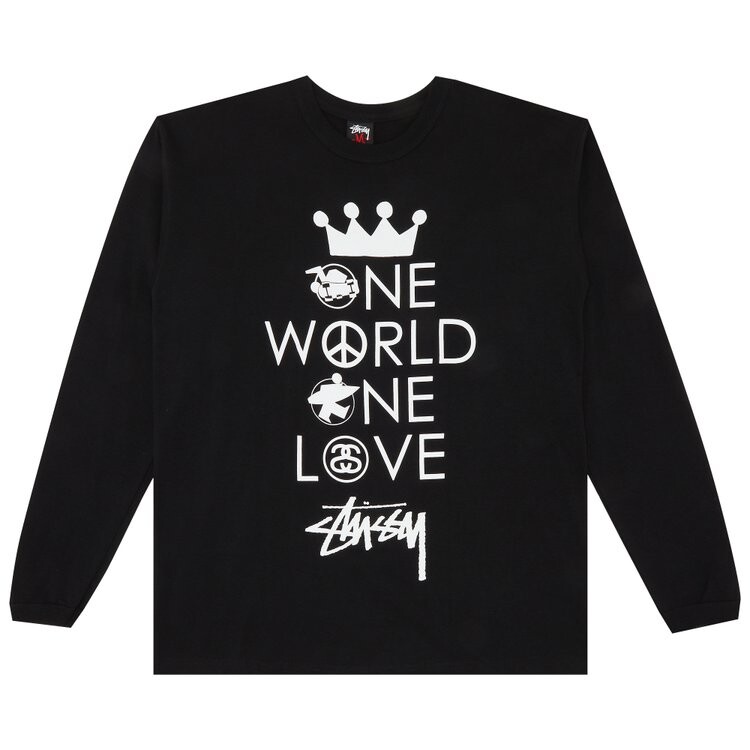 

Футболка Stussy Gear One World One Love Long-Sleeve 'Black', черный