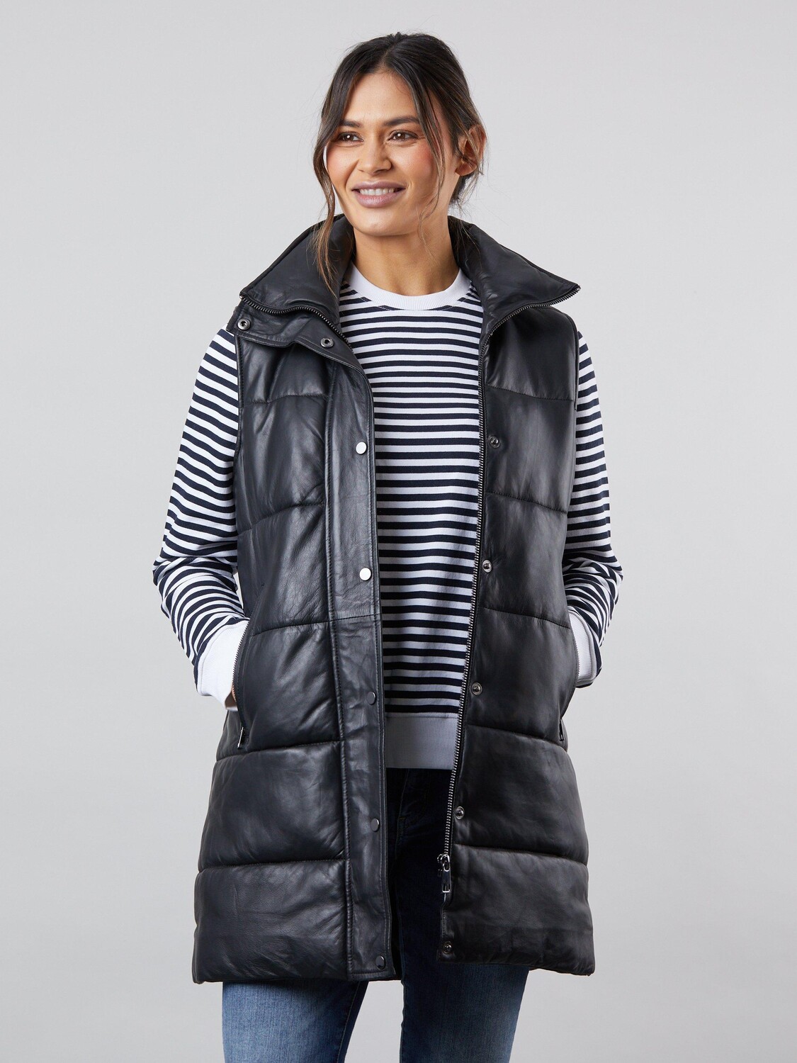 

Длинный кожаный жилет 'Lowood' Lakeland Leather, черный