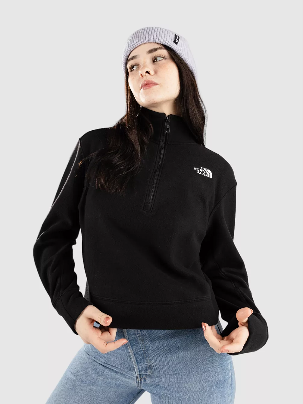 

Свитер на молнии 100 Glacier The North Face, черный