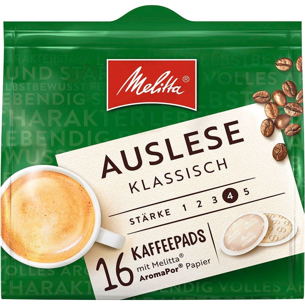 

Подушечки Melitta Cafe Auslese Classic, лучший выбор, 16 шт., 112 г.