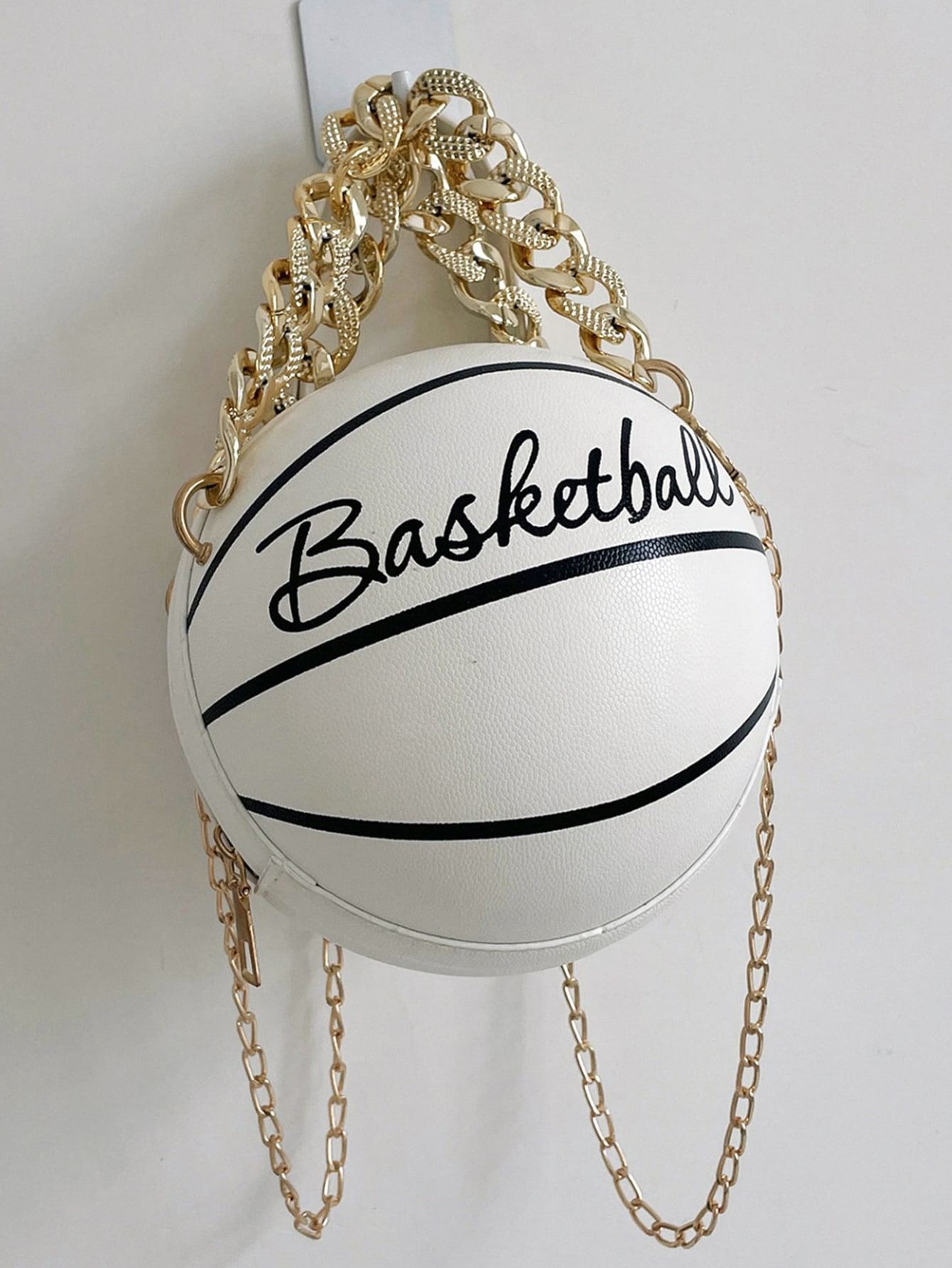 Легкая деловая повседневная мини-баскетбольная дизайнерская круглая сумка с цепочкой для девочек-подростков, белый waterproof basketball
