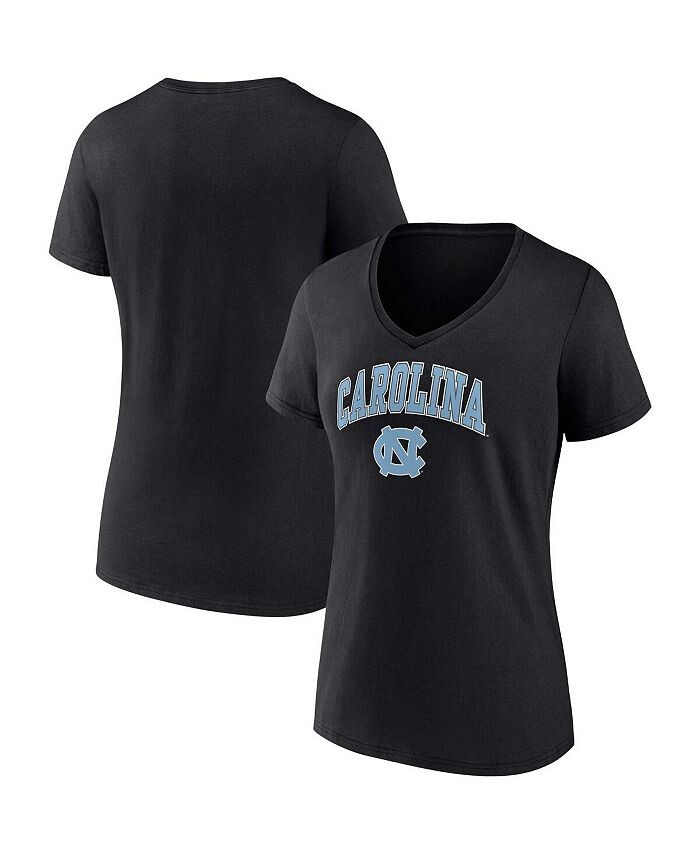 

Женская черная футболка с v-образным вырезом Evergreen Campus и фирменным логотипом North Carolina Tar Heels Fanatics, черный