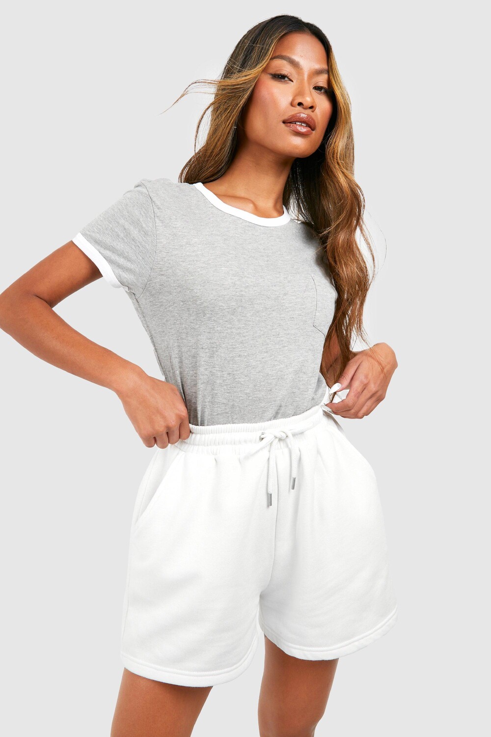 

Футболка рингер Boohoo, серый