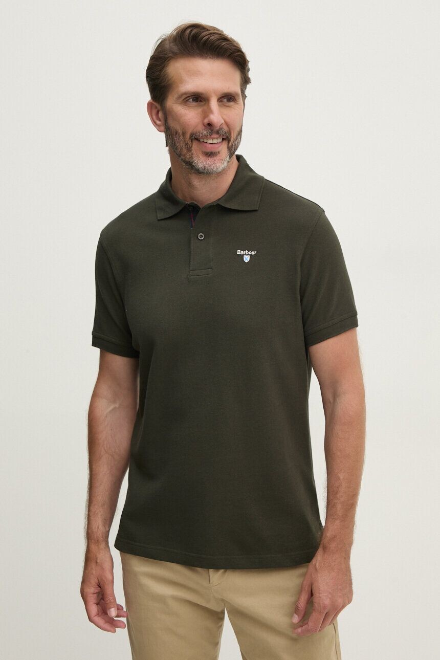 

Поло Barbour из хлопкового тартана и пике, зеленый