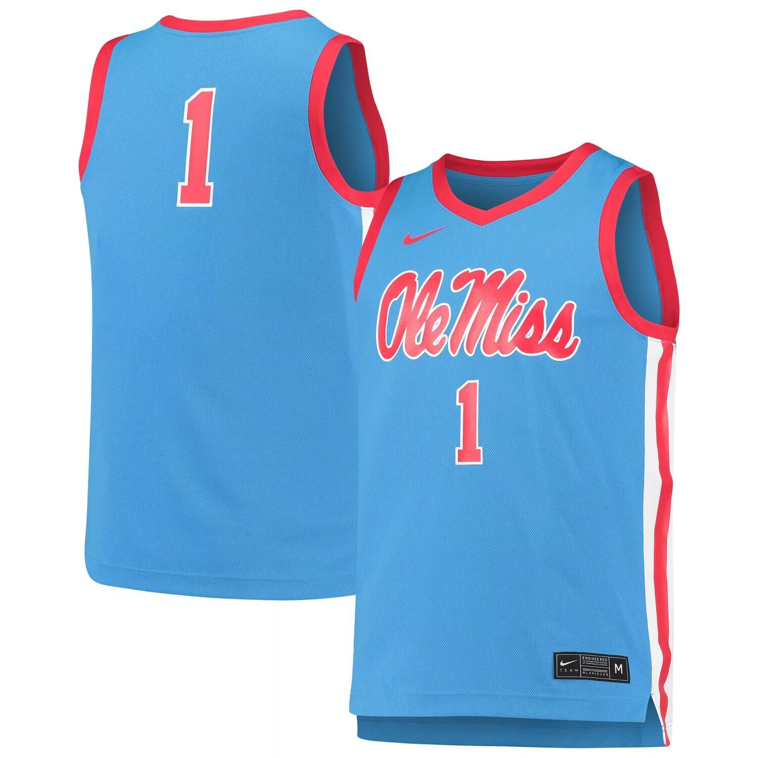 

Мужская голубая баскетбольная майка #1 Ole Miss Rebels Replica Nike, Синий