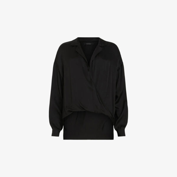 

Тканая рубашка Penny с запахом Allsaints, черный