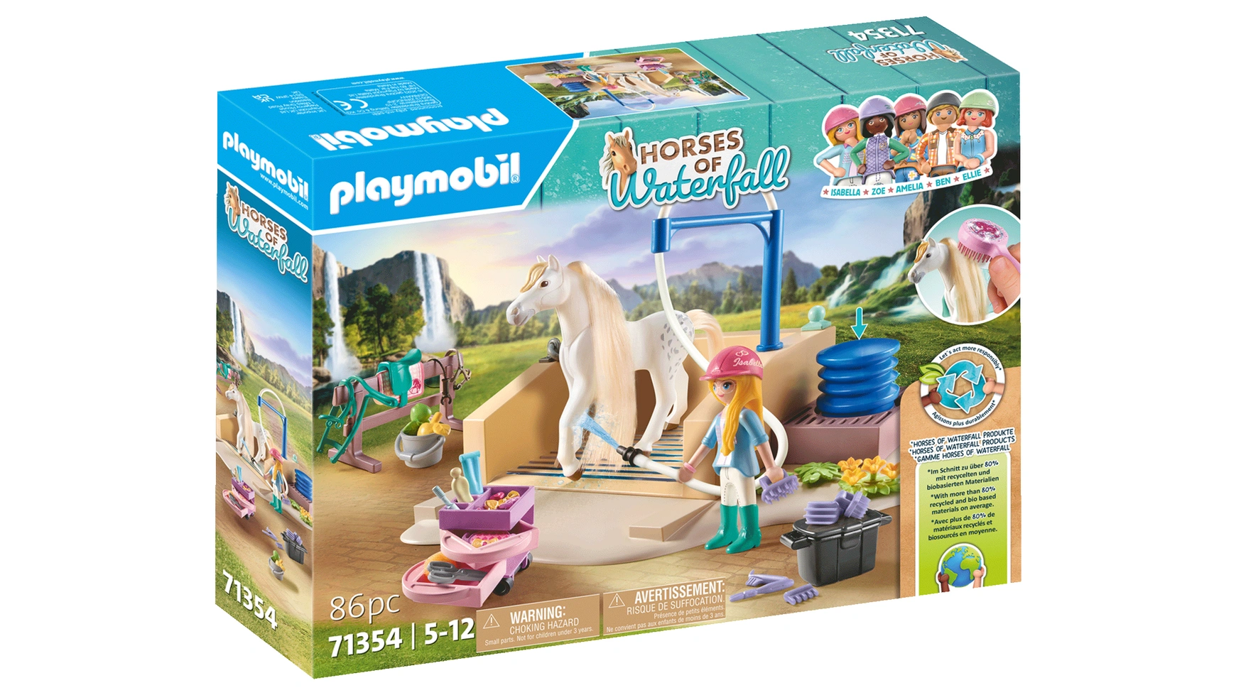 Лошади водопада изабелла и львица с умывальником Playmobil сказки о лошадях