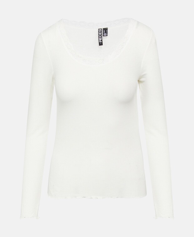 

Топ с длинными рукавами Pieces, экрю