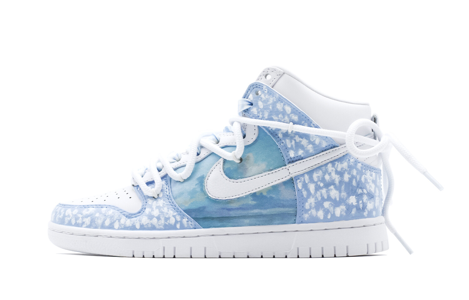 

Кроссовки Nike Dunk High Skateboarding Shoes Women's High-top White/Blue, белый