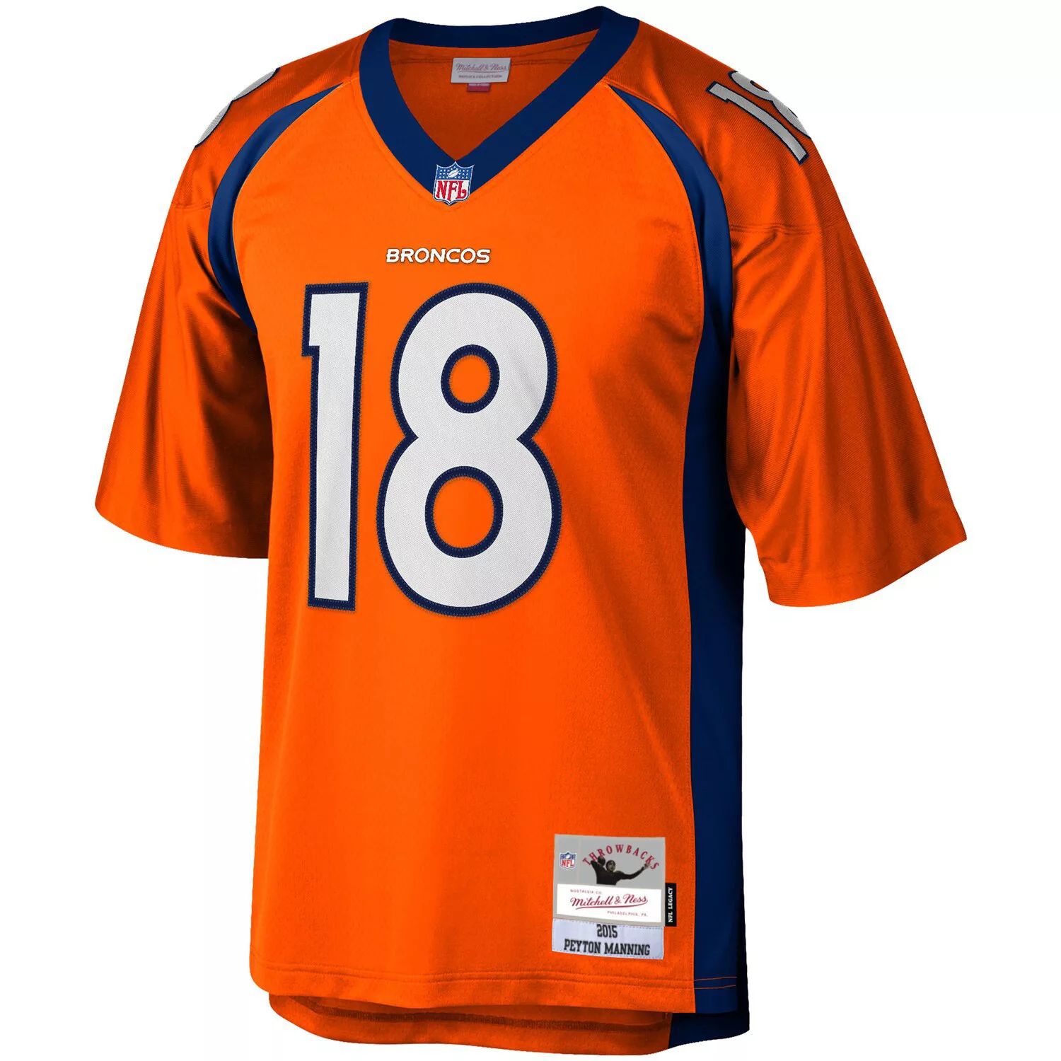 Мужская футболка Mitchell & Ness Peyton Manning Orange Denver Broncos Big & Tall 2015, реплика вышедшего на пенсию игрока мужская футболка peyton manning navy orange denver broncos 2015 split legacy копия джерси mitchell