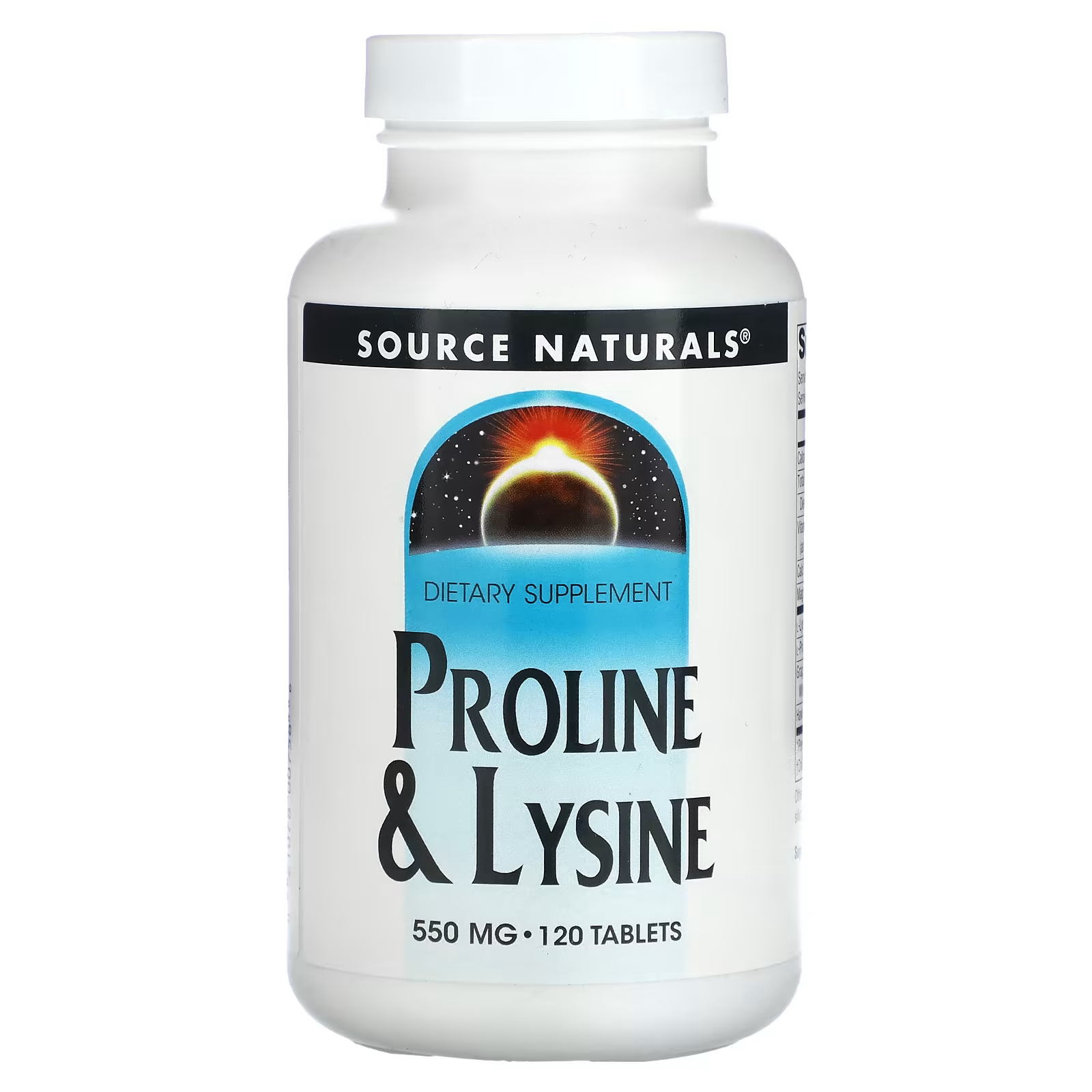 Пролин и лизин Source Naturals 550 мг, 120 таблеток