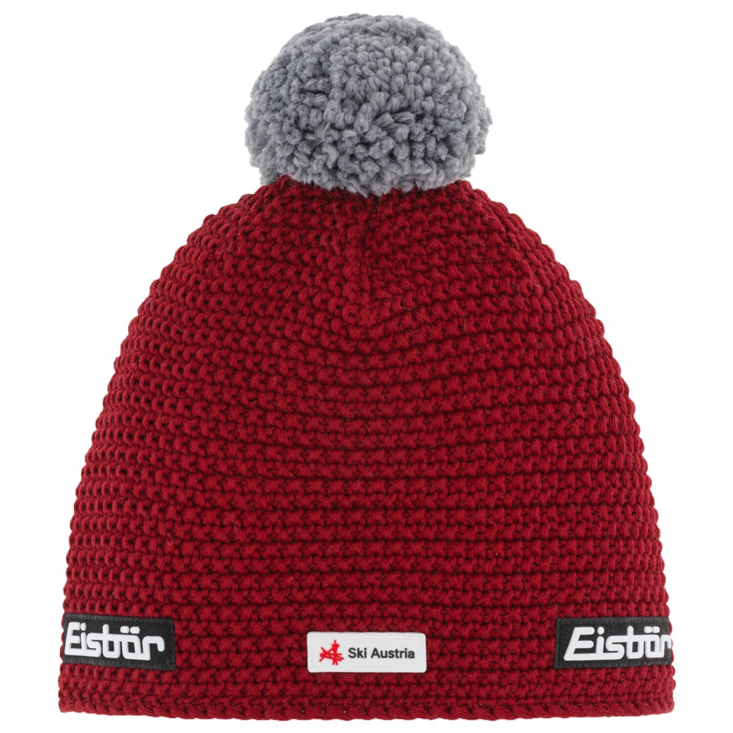 

Шапка Eisbär Jamie Pompon Ska, цвет Burgund/Grey Melange