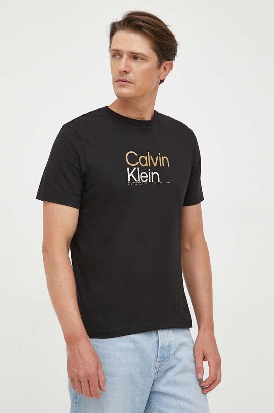 

Хлопковая футболка Calvin Klein, черный