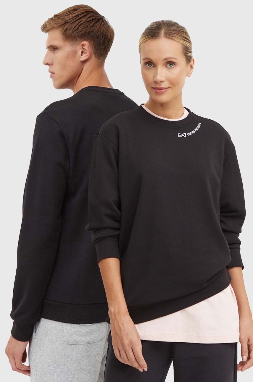 

Хлопковая толстовка EA7 Emporio Armani, черный