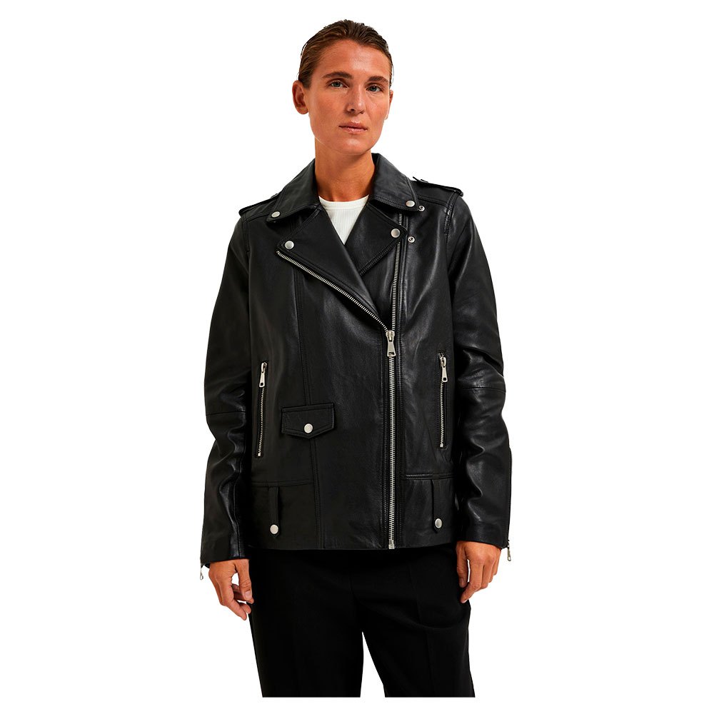 Куртка Selected Madison Leather, черный