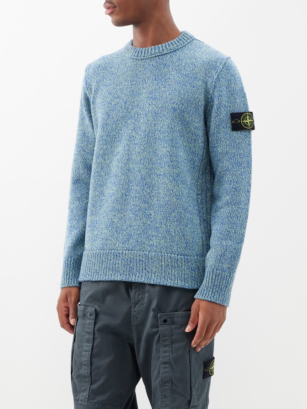 

Свитер из смесовой шерсти Stone Island, синий