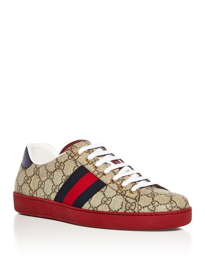 

Мужские низкие кеды с монограммой Gucci