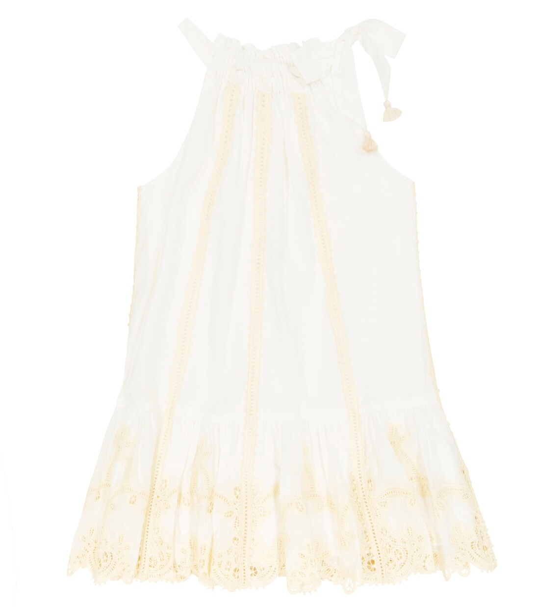 

Платье Clover с кружевной отделкой Zimmermann Kids, желтый