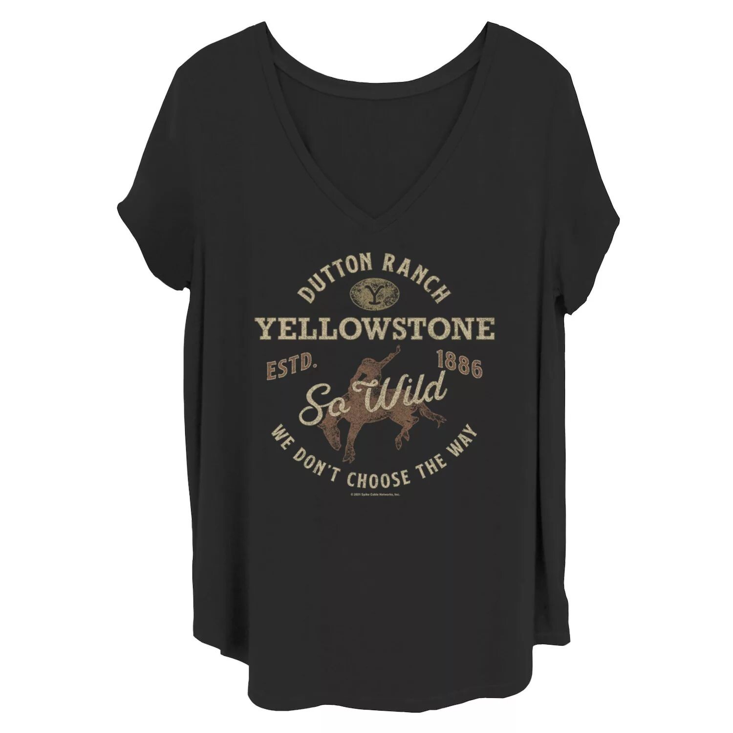 

Футболка Juniors' Plus Yellowstone We Don't Choose the Way с V-образным вырезом и рисунком Licensed Character