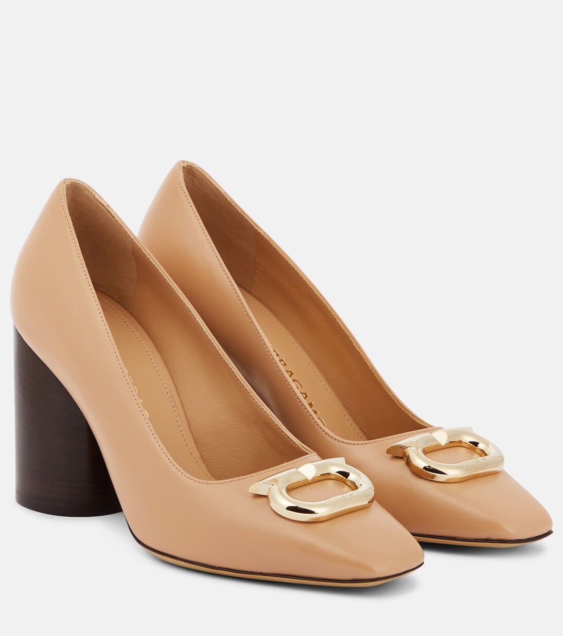 

Кожаные туфли pania с декором Ferragamo, бежевый