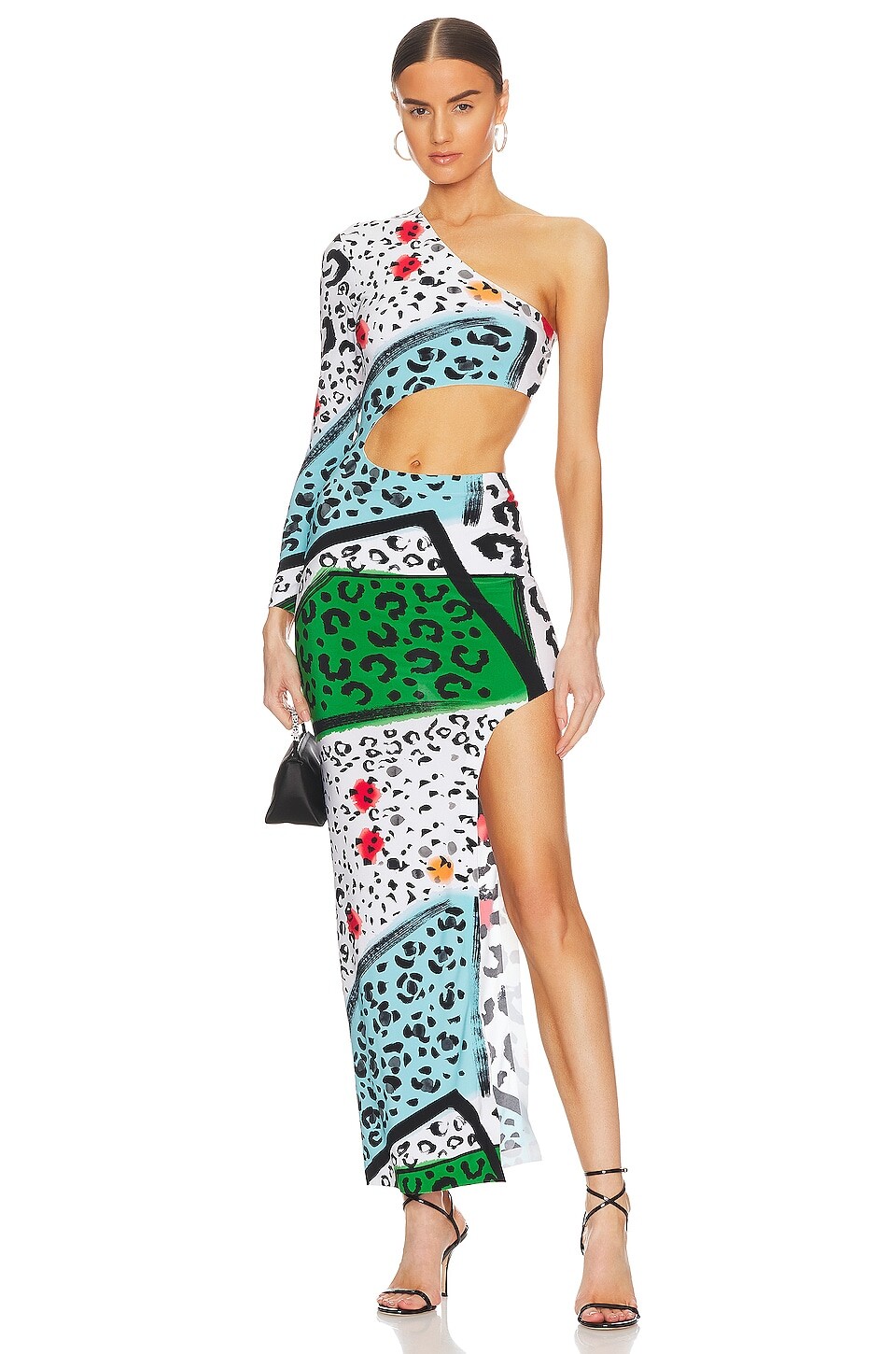 

Платье Norma Kamali Shane Wide Slit Gown, цвет Animal Patch