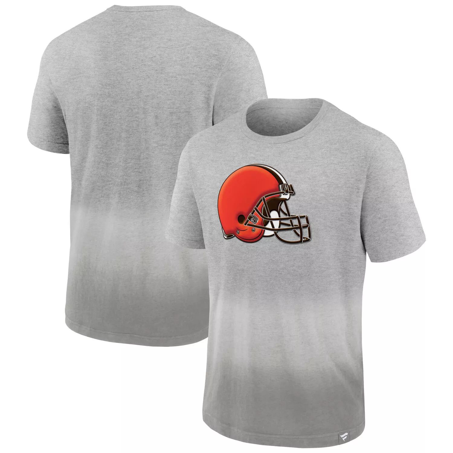 Мужская фирменная футболка серого/серого цвета с эффектом омбре Cleveland Browns Team Fanatics