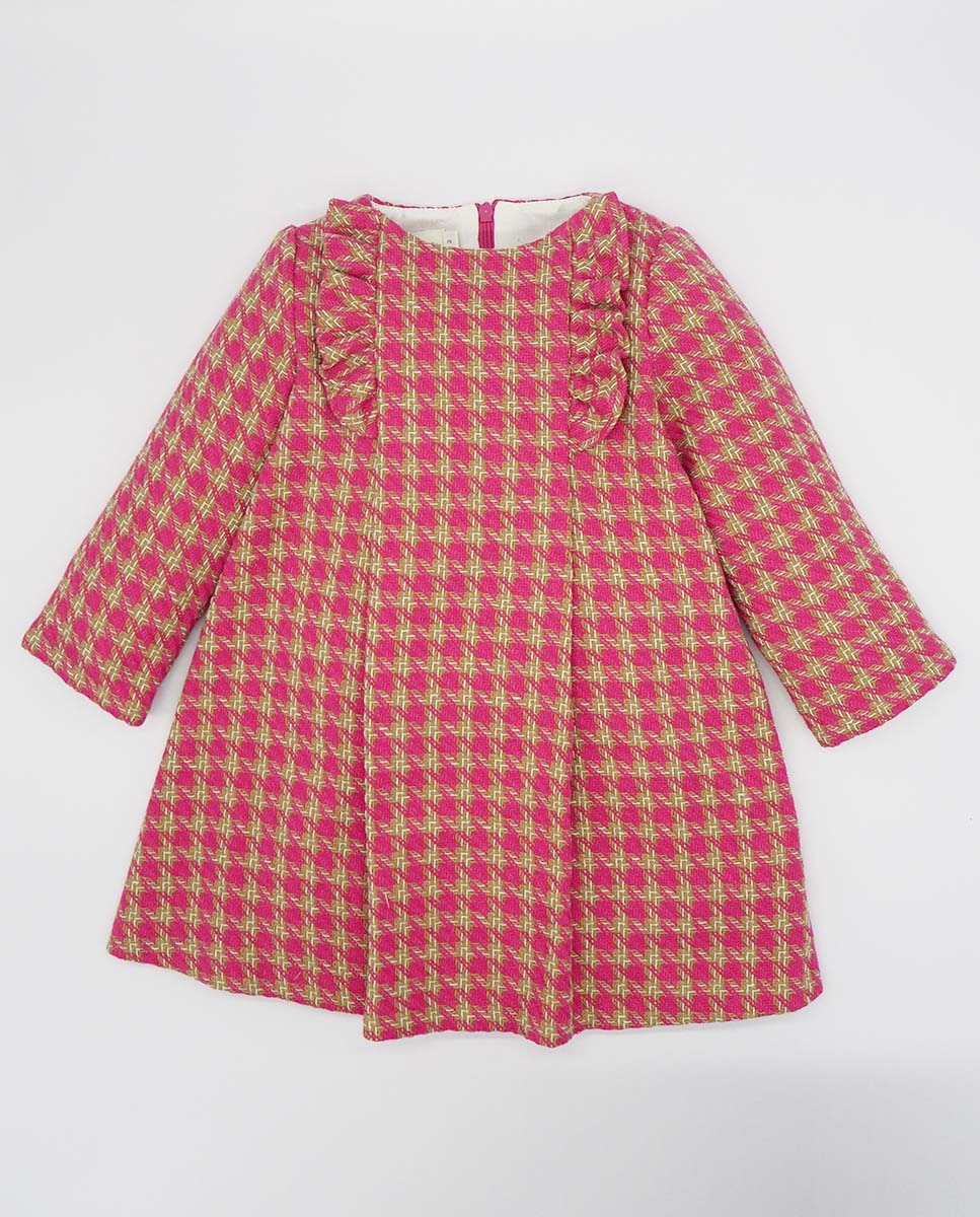 Розовое платье в ломаную клетку для девочки Fina Ejerique, розовый платье love republic шерстяное 42 размер