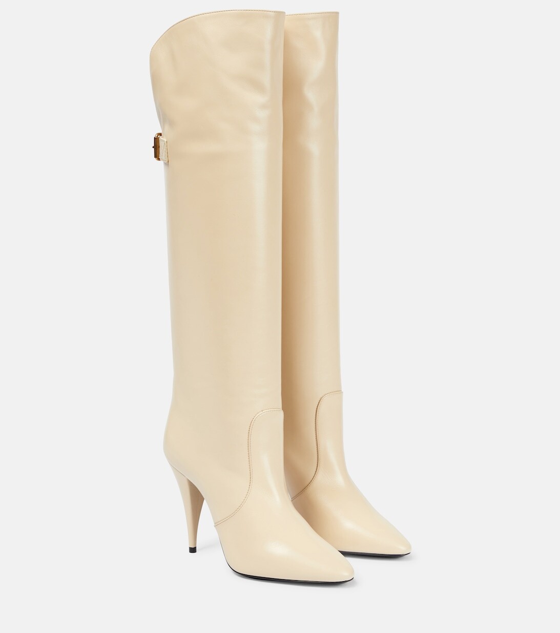 

Кожаные сапоги до колена Harper 100 Saint Laurent, белый