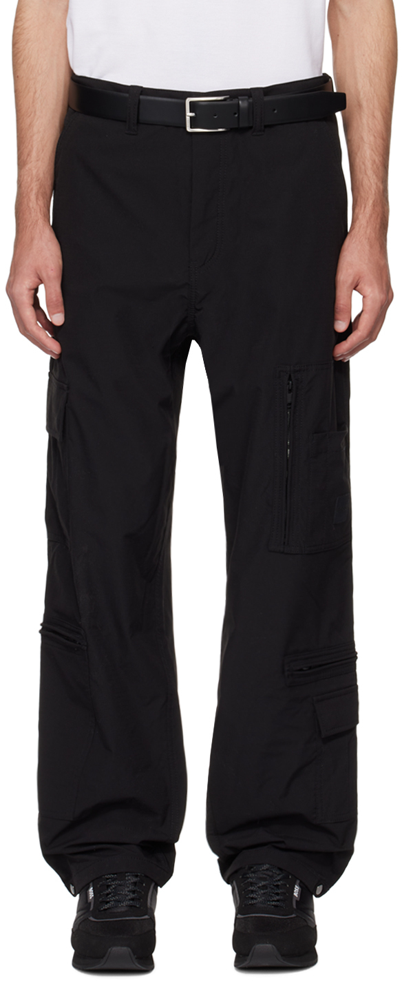 Черные брюки-карго с карманами Boss