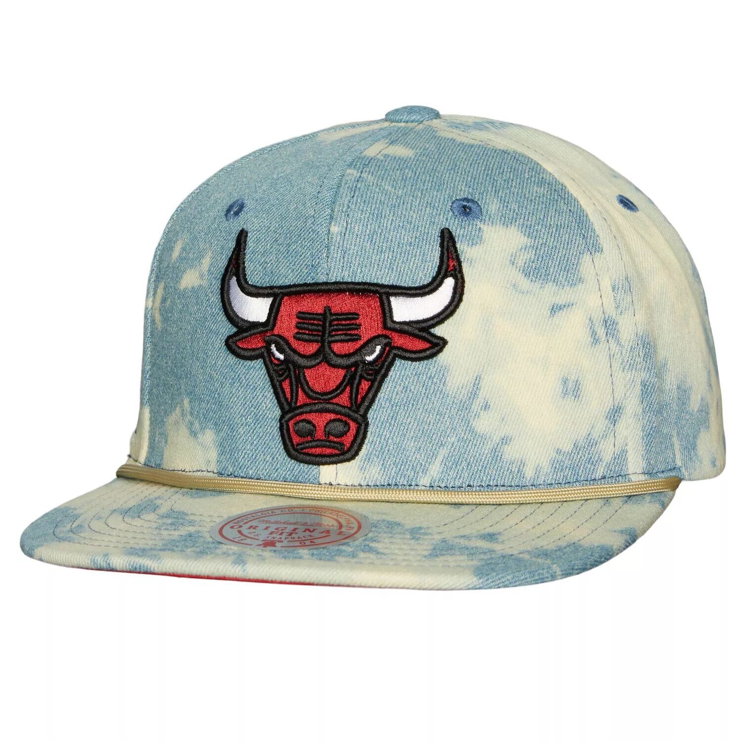

Мужская кепка Snapback Mitchell & Ness Denim Chicago Bulls кислотной стирки