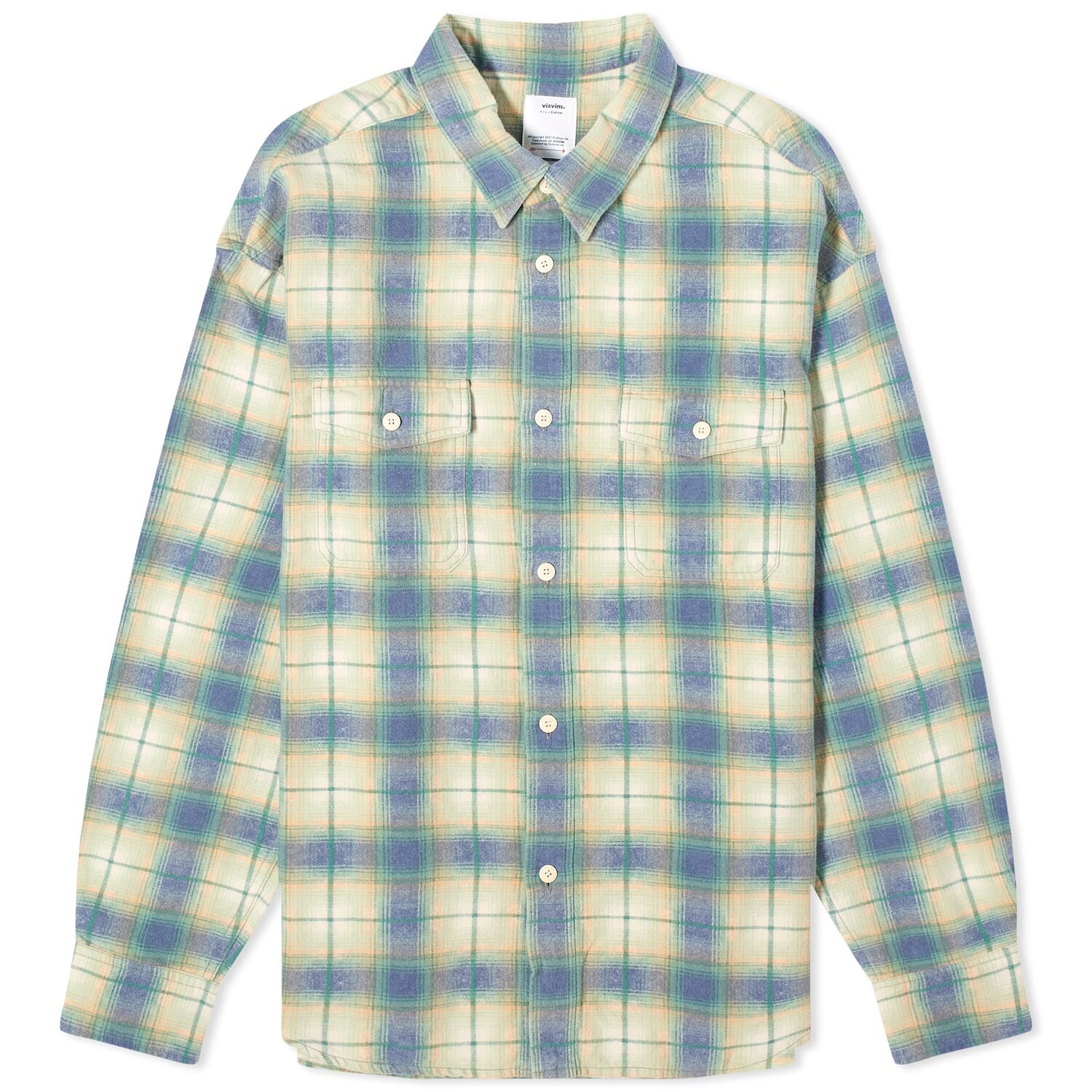 

Рубашка Visvim Pioneer Checked Long Sleeve Shirt, зеленый
