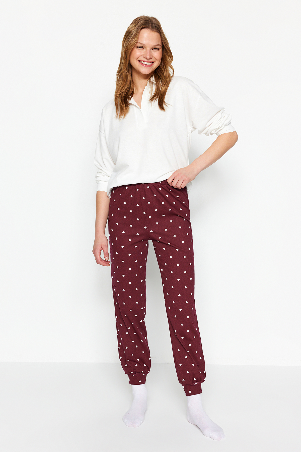 Пижамные штаны – Джоггеры Trendyol, бордовый
