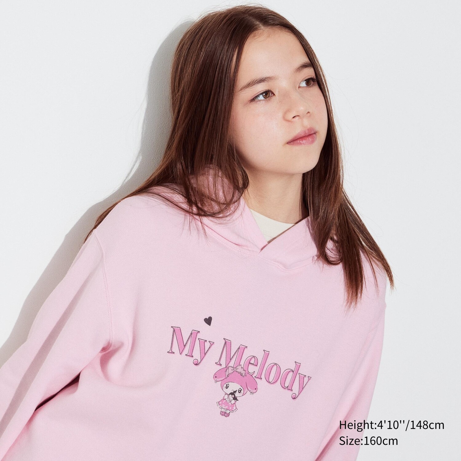 

Укороченная толстовка с длинными рукавами для девочек Sanrio персонажи Sweat UNIQLO, розовый