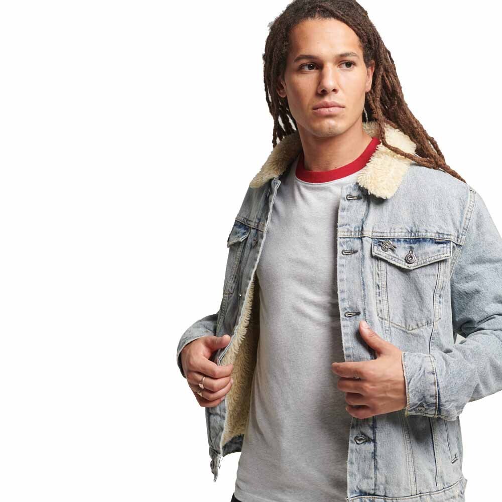 

Куртка Superdry Vintage Denim Sherpa, синий