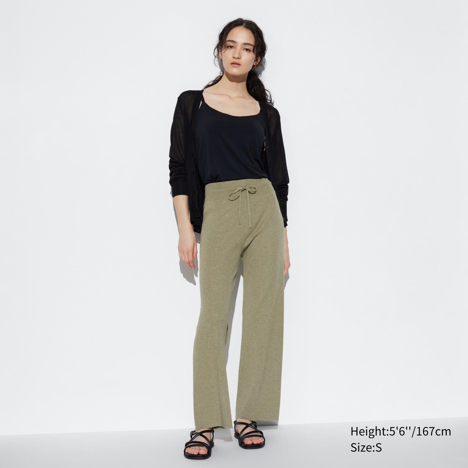 

Трикотажные брюки в ребрику UNIQLO, зеленый