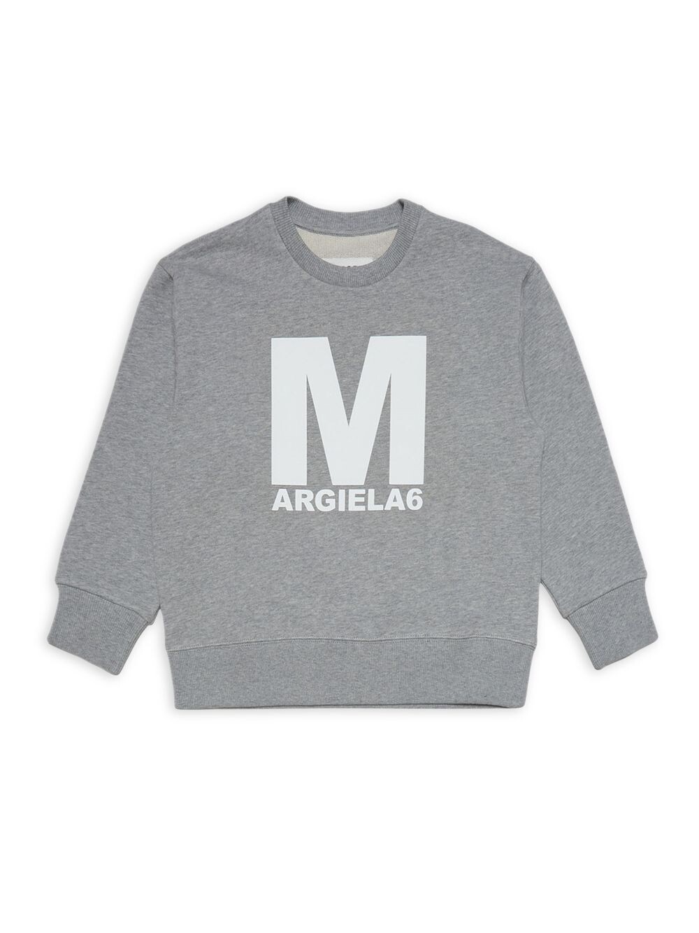 

Свитер с длинными рукавами и логотипом Little Kid's & Kid's MM6 Maison Margiela, серый