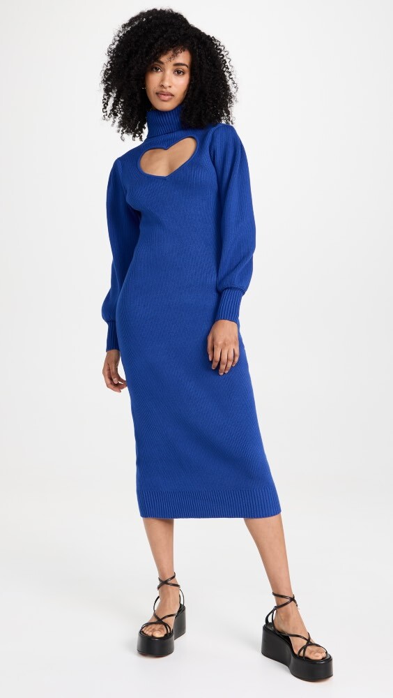 

Платье FARM Rio Heart Neckline Blue Knit, синий