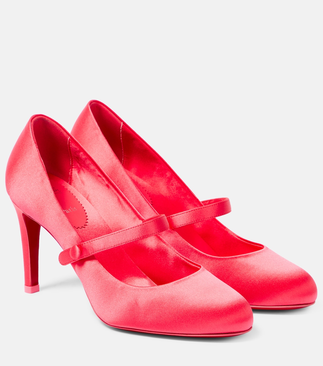 Туфли pumppie 85 из креп-сатина Christian Louboutin, красный